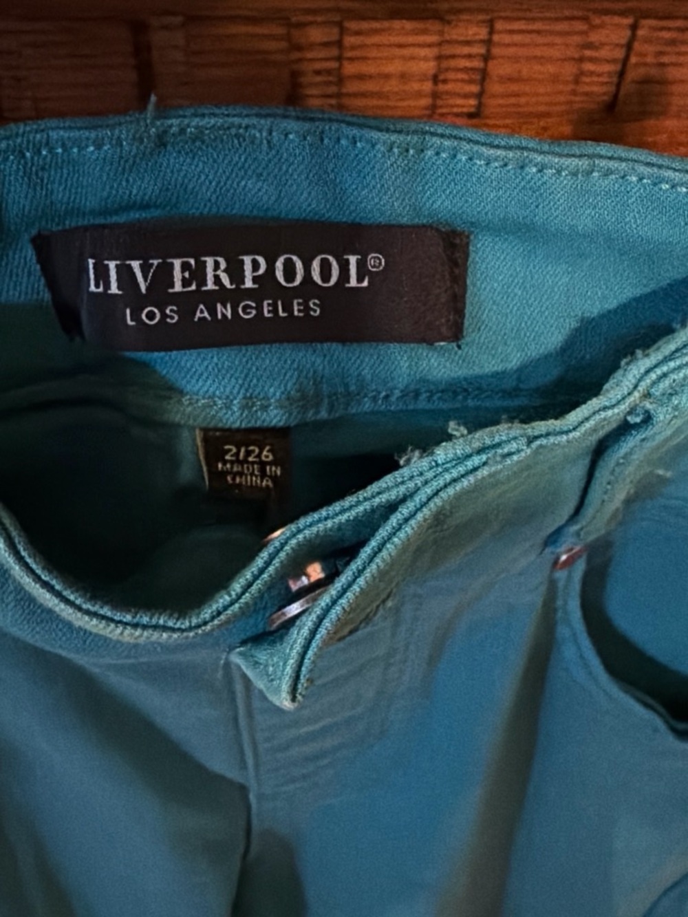 Liverpool Teal Ankle Crop Jeans